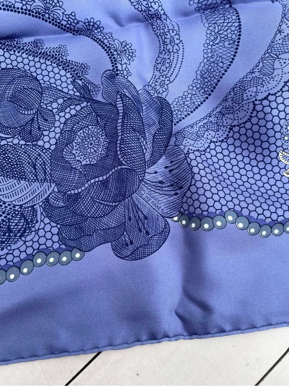 Hermes Lavender and Purple Silk Scarf - Picture 10 of 15